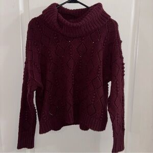 LOFT Burgundy Knit Sweater
